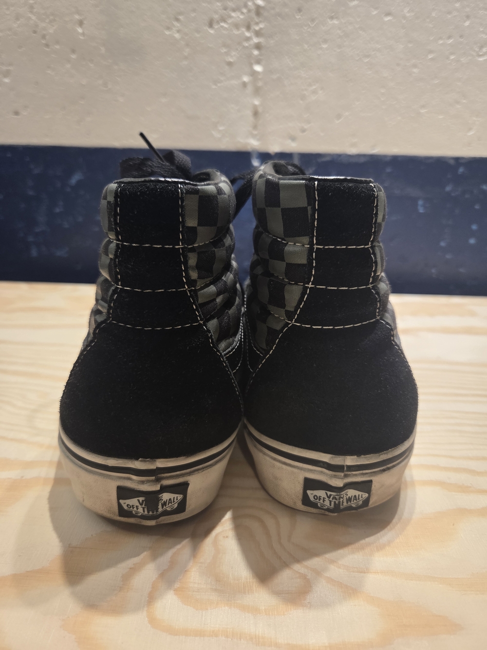 Vans Sk8-Hi Checkerboard High Top Black & Gray Sneakers (Size 12) - Picture 6 of 11